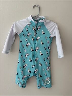 Bonverano | Baby Zip-Up Pelican Swimsuit | Size 9 Months
